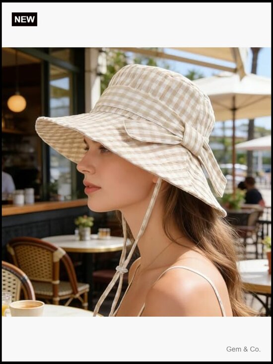 Womens Wide Brim Sun Hat Packable Cotton Beach UV Protection Fisherman main image 5